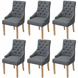 Maison Chic Lot de 6 Chaises à manger,Chaise pour cuisine gris foncé tissu -MN52214