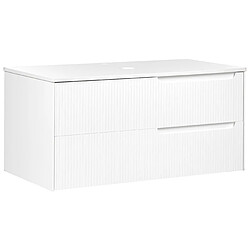 Beliani Meuble de salle de bain 100 x 52 cm blanc QUINTELA