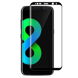 Alpexe Protecteur d'écran 3D en verre trempé courbé 9 H en verre feuilleté pour Samsung Galaxy S8 Noir