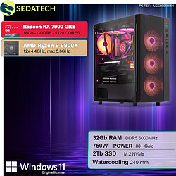 Sedatech PC Gamer Pro • AMD Ryzen 9 9900X • RX 7900 GRE • 32Go DDR5 • 2To SSD M.2 • Windows 11