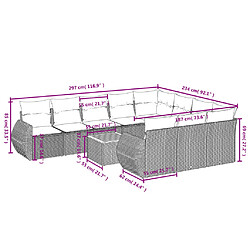 Avis Maison Chic Salon de jardin 11 pcs avec coussins, Ensemble Tables et chaises d'extérieur beige résine tressée -GKD497486