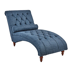 Beliani Chaise longue en tissu bleu MURET