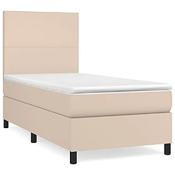 Maison Chic Lit adulte- Lit + matelas,Sommier à lattes de lit avec matelas Cappuccino 100x200 cm -GKD97063