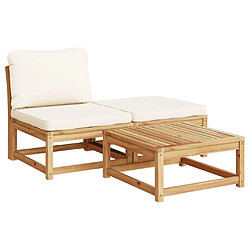 Avis vidaXL Salon de jardin avec coussins 9 pcs bois massif d'acacia