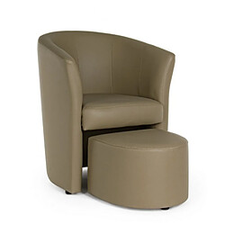 Webmarketpoint Fauteuil en similicuir avec pouf amovible Tortora RITA 64,5x 59,5x h78 cm