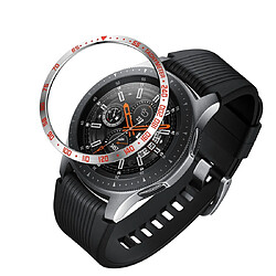 Wewoo Boîtier de montre Cadre de protection en acier cadran pour Galaxy 42mm rouge + blanc 