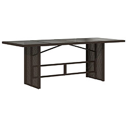 Acheter vidaXL Table de jardin dessus en verre marron 190x80x74 cm