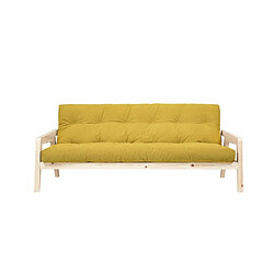 Inside 75 Canapé convertible futon GRAB pin naturel coloris miel couchage 130 cm. 