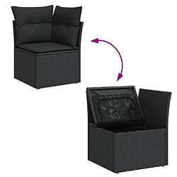 Acheter vidaXL Salon de jardin 12 pcs avec coussins noir résine tressée