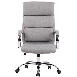 Decoshop26 Fauteuil de bureau mécanisme de bascule coussins de renforcement PVC gris et métal chromé 10_0002430