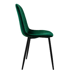 Avis Chaise de salle à manger, set de 4, vert foncé, revêtement velours, pieds en métal, matériel de montage inclus ML-Design