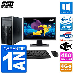 PC Tour HP Pro 6300 CMT Ecran 22" Intel G630 RAM 4Go SSD 480Go Windows 10 Wifi - Occasion