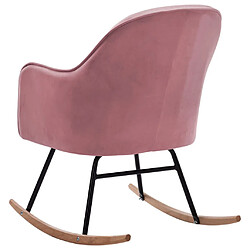 Maison Chic Chaise à bascule | Fauteuil Relax, design moderne Rose Velours -GKD66149 pas cher