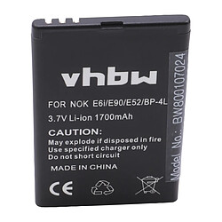 vhbw Batterie remplacement pour Nokia BP-4L pour smartphone (1700mAh, 3,7V, Li-ion) 