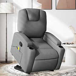 Maison Chic Fauteuil Relax pour salon, Fauteuil de massage inclinable Gris foncé Tissu -GKD70802