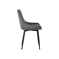 Vente-Unique Lot de 6 chaises - Velours et métal noir - Anthracite - MASURIE pas cher