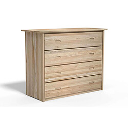 DECOPIN commode design 4 tiroirs en pin maya - bois naturel 