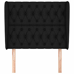 Avis Maison Chic Tête de lit scandinave avec oreilles,meuble de chambre Noir 93x23x118/128 cm Tissu -MN59332