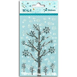 TOGA 50 stickers epoxy pour scrapbooking Jeux d'hiver - Flocons 