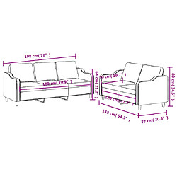 vidaXL Ensemble de canapés 2 pcs avec coussins Marron Tissu pas cher