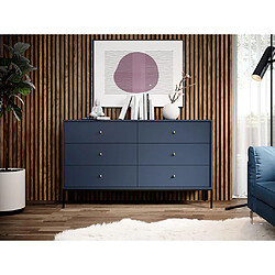 Vente-Unique Commode 6 tiroirs - Bleu - BOGDAN