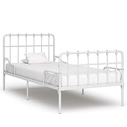 vidaXL Cadre de lit sans matelas avec sommier à lattes métal 90x200 cm