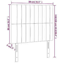 vidaXL Têtes de lit 2 pcs Gris foncé 80x5x78/88 cm Velours pas cher