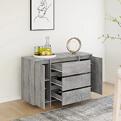 Acheter Maison Chic Commode Buffet - Meuble de rangement avec 3 tiroirs Sonoma gris 120x41x75 cm Aggloméré -GKD76455