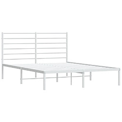 Maison Chic Lit adulte - Cadre de lit métal avec tête de lit pour chambre blanc 120x190 cm -MN93389 pas cher