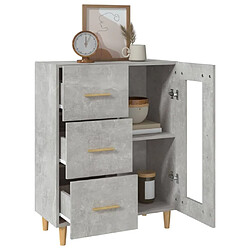 Maison Chic Buffet,Meuble de Rangement,commode pour salon,Cuisine gris béton 69,5x34x90 cm bois d'ingénierie -MN45068 pas cher