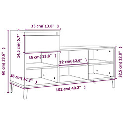 vidaXL Armoire à chaussure Blanc brillant 102x36x60 cm Bois ingénierie pas cher