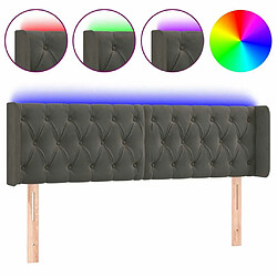 Maison Chic Tête de lit scandinave à LED,meuble de chambre Gris foncé 147x16x78/88 cm Velours -MN34893