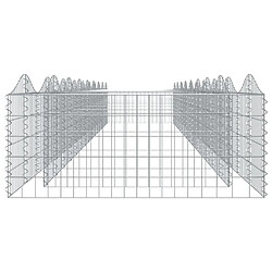 Acheter Maison Chic Jardinière,Lit surélevé - Bac à fleurs - pot de fleur à gabions arqué 800x100x50 cm Fer galvanisé -GKD62023