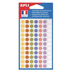 Pastille adhésive Ø 8 mm Agipa 102147 couleurs pastel assorties - Boîte de 385