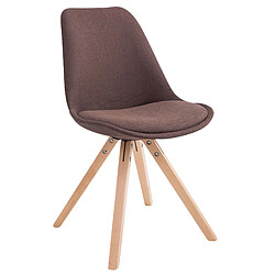 Decoshop26 Lot de 4 chaises de salle à manger design scandinave en tissu marron et pieds en bois clair forme carré 10_0003201