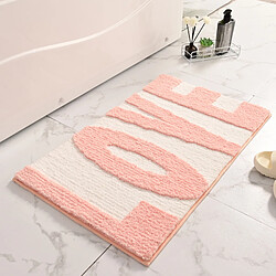 LUUCOZK Tapis de bain antidérapants absorbants à séchage rapide, tapis de décoration de salle de bain-poudre d'amour-50 x 80cm 