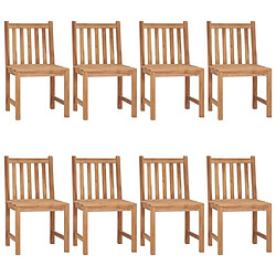 Maison Chic Lot de 8 Chaises de jardin,Fauteuil d'extérieur avec coussins Bois de teck massif -MN87820