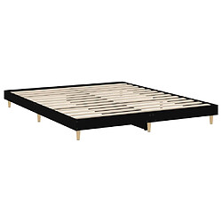 Maison Chic Lit adulte - Lit simple Cadre de lit,Structure du lit Contemporain noir 200x200 cm bois d'ingénierie -MN51378 pas cher