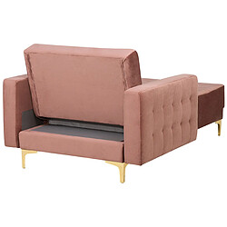 Beliani Chaise longue en velours rose ABERDEEN pas cher