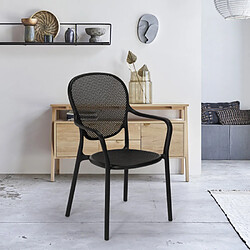 Ahd Amazing Home Design Chaise design moderne pour restaurant bar cuisine extérieure en polypropylène Clara, Couleur: Noir