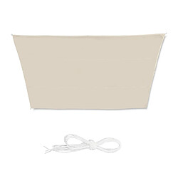 Relaxdays Voile d?ombrage trapèze diffuseur d?Ombre Protection Soleil Balcon Jardin UV 3x5,5x4x4 imperméable, Beige, 3 x 5,5 x 4 x 4 m