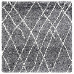 Hadorn Tapis shaggy 185x185 gris pierre Lachen Fence