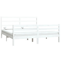 Avis Maison Chic Lit Super King - Cadre de lit,Structure du lit Contemporain Blanc Bois de pin massif 180x200 cm -MN18339