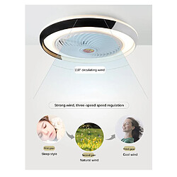 Avis Universal Lampe ventilateur de plafond de 50cm, 220V LED 36W dimmer en continu 3 vitesses dimmer bulles lustre de commande silencieuse, noir(Le noir)