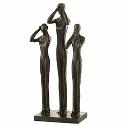 Paris Prix Statuette Déco 3 Personnes Debout 41cm Marron 