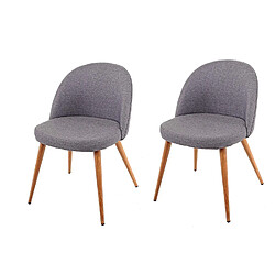 Decoshop26 Lot de 2 chaises de salle à manger gris foncé pieds en bois style rétro CDS04415 