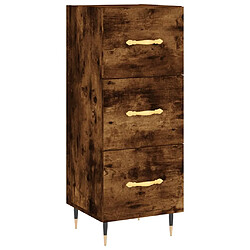 Maison Chic Buffet,Meuble de Rangement,commode pour salon,Cuisine Chêne fumé 34,5x34x180 cm Bois d'ingénierie -MN28209 pas cher