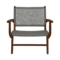 Mes Fauteuil de jardin 80x80x65 cm en teck marron et blanc