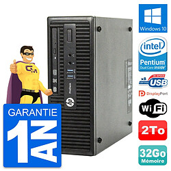 PC HP ProDesk 400 G3 SFF Intel G4400 RAM 32Go Disque 2To Windows 10 Wifi · Occasion 