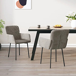 vidaXL Chaises à manger lot de 2 Gris clair Velours 